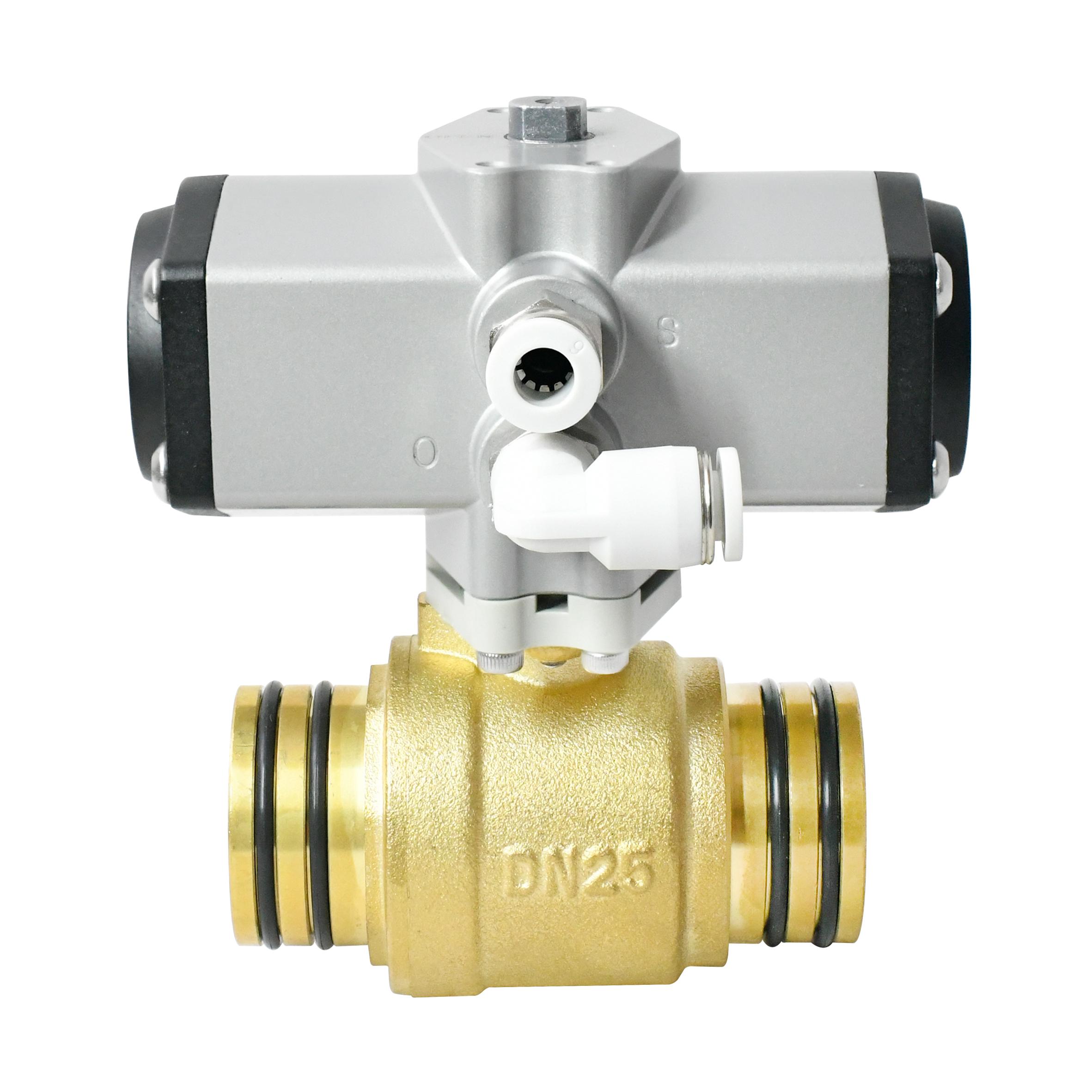 TONHEFLOW P30系列 DN25 黄铜两通直插气动球阀，扭力3N.m
