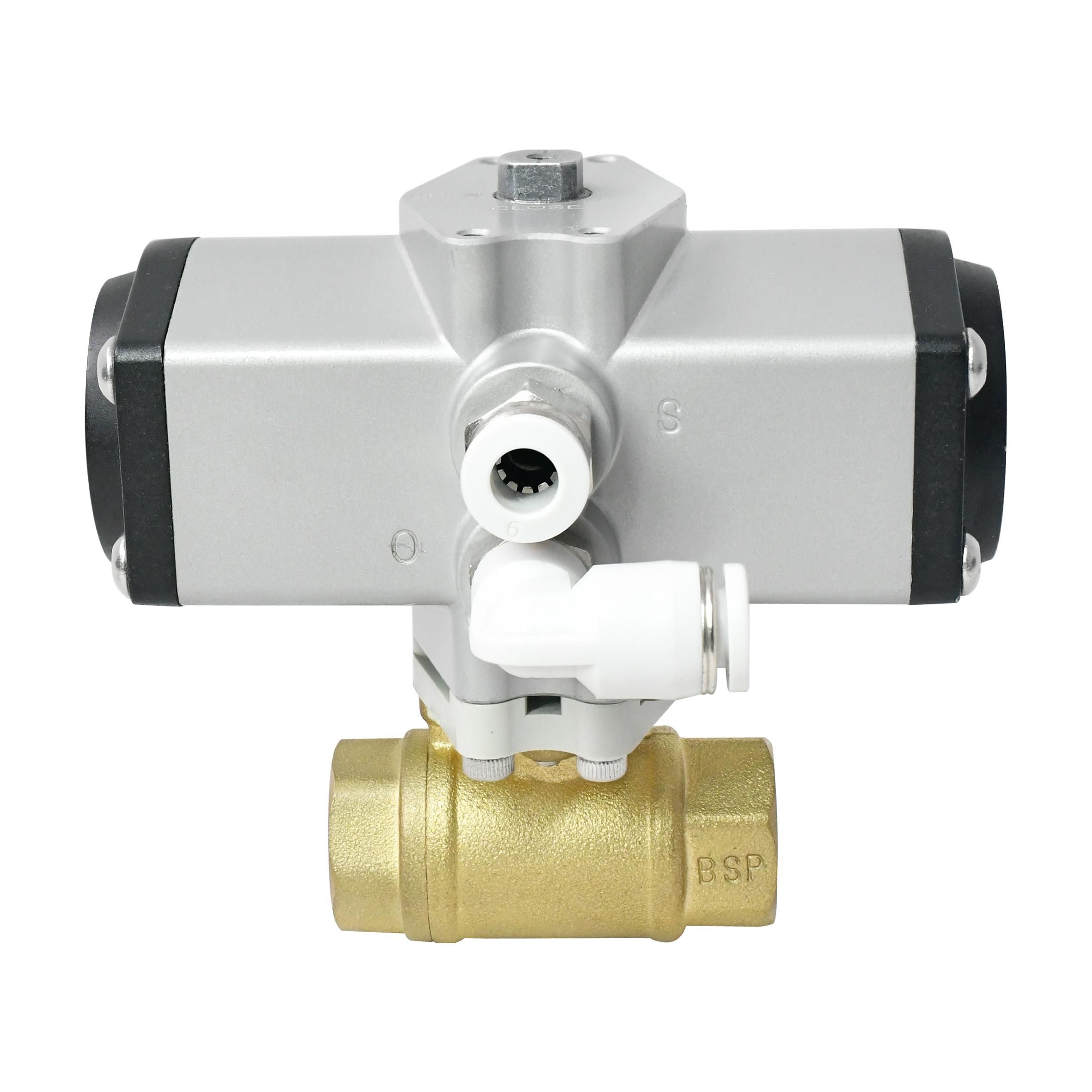 TONHEFLOW P30系列 DN8 黄铜两通气动球阀，铝质执行器外壳